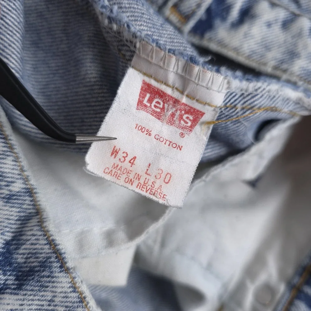 Vintage Levis 540 Jeans Mens 34x30 (Fits 32x30) Acid Wash Denim 80s USA‎ Red Tab
